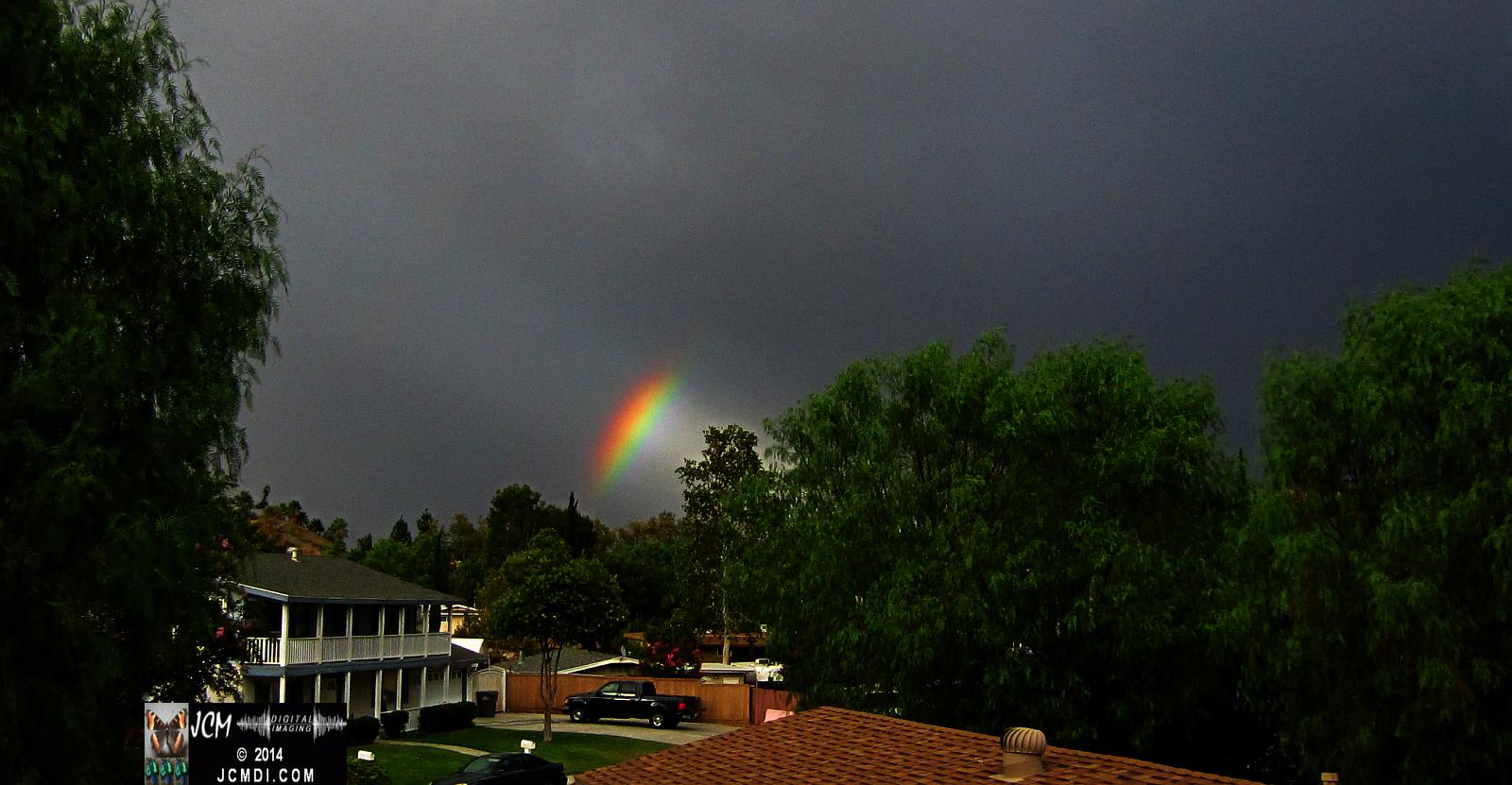 A rainbow fragment at sunset in Santa Clarita on 8-3-2014